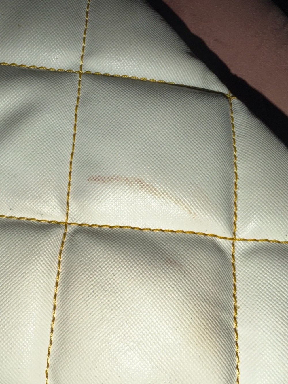 Dooney & Bourke Cream Quilted Leather Shoulder Bag with Tan Trim - Picture 10 of 12